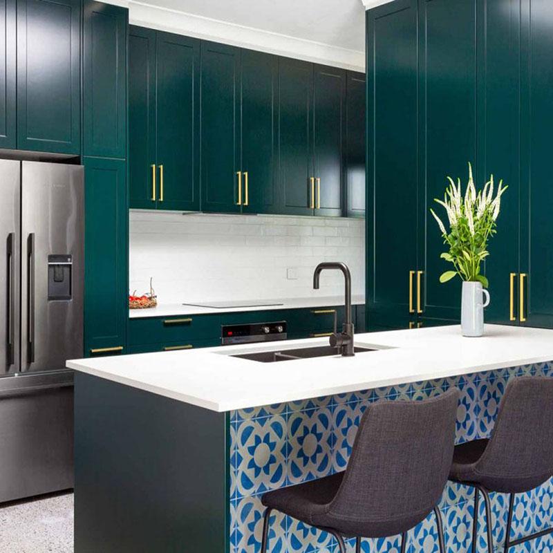 vanilla green golden traditional kitchen cabinet